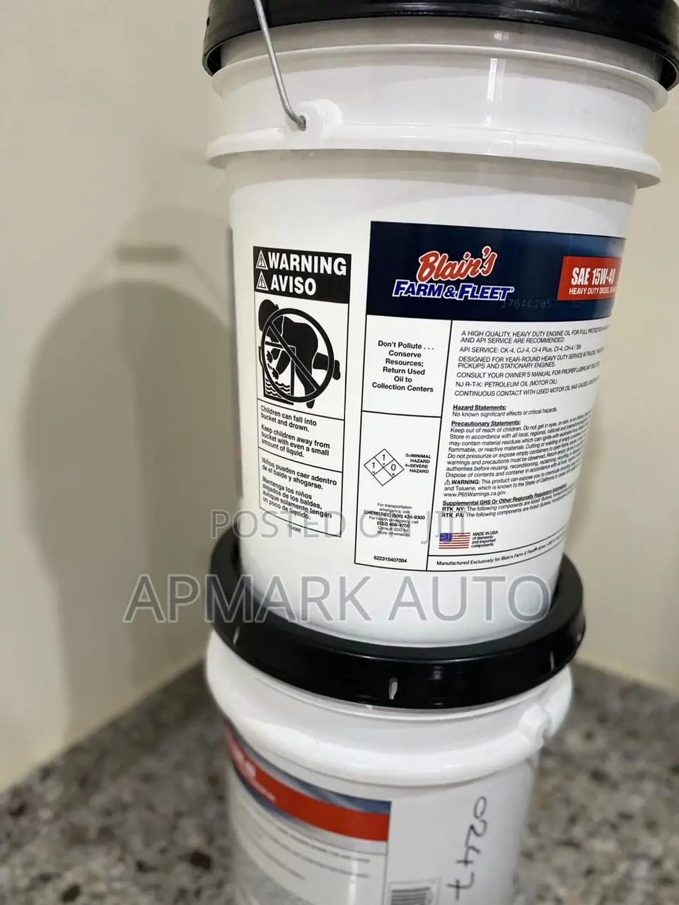 SAE 15w/40 Heavy Duty Diesel Engine Oil 5 Gallons