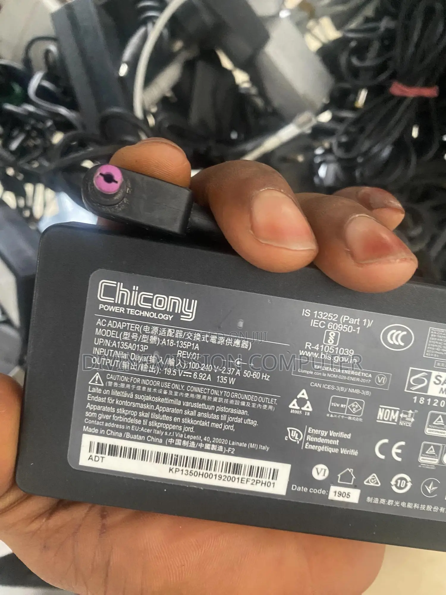 Uk Used Acer Laptop Adapter/Charger 19.5v~6.92A, 120w,135w