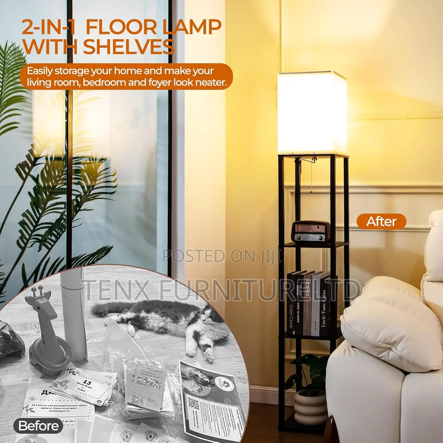 Floor Lamp (With Shelves Includes)