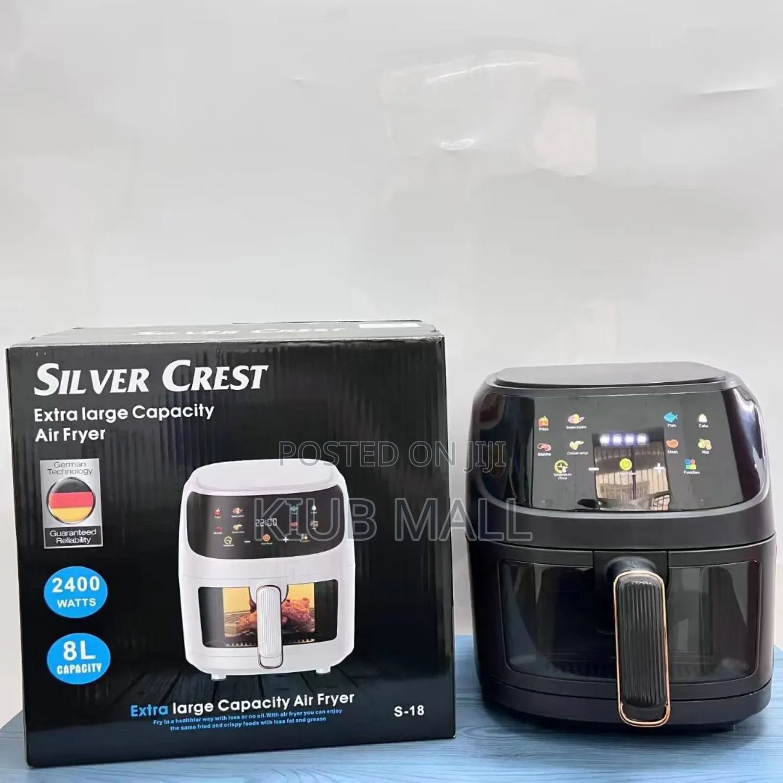 8 Litres Silver Crest Glass Airfryer