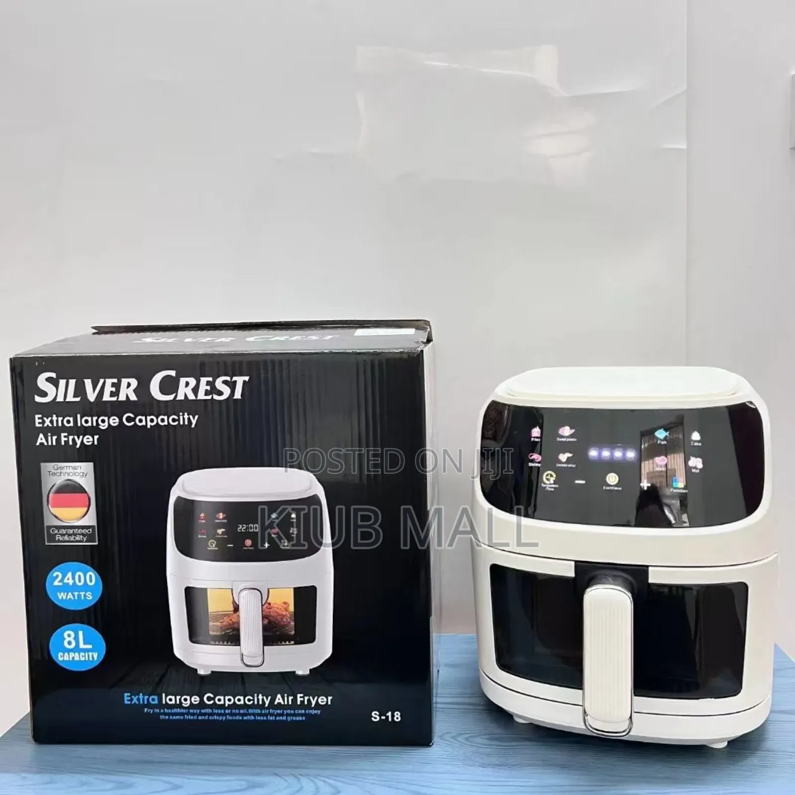 8 Litres Silver Crest Glass Airfryer