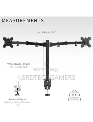 VIVO Dual Ultrawide Monitor Desk Mount, , Black, STAND-V038