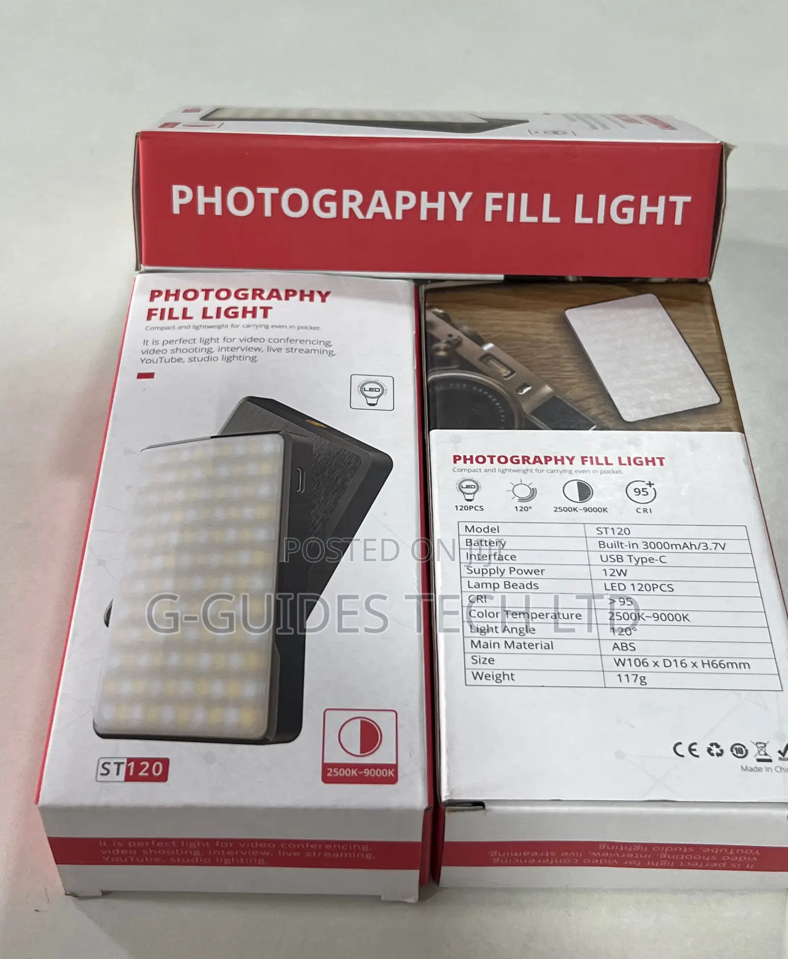 St120 Photography Fill Light Rechargeable, Clip Led Light