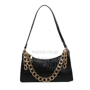 Crocodile Embossed Baguette Bag