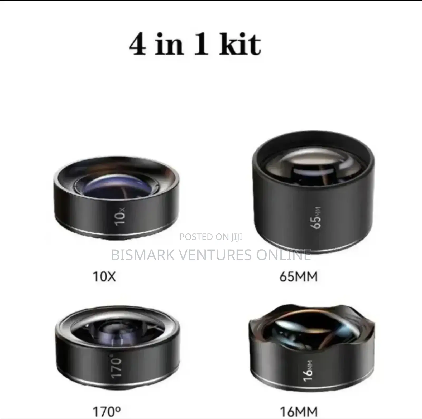 4 In1 Mobile Lens, Portrait, Wide Angle, Fish Eye, Macro.