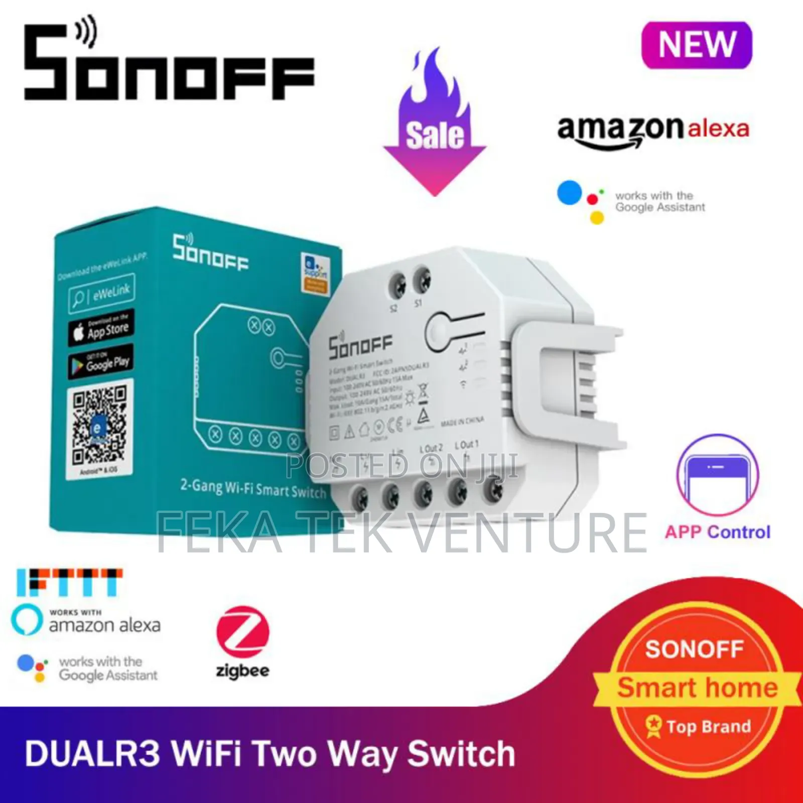 SONOFF DUALR3 Relay Two Way Power Metering Smart Switch