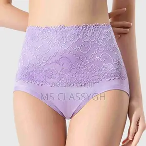 Lace Splicing High Waist Thongs Plus Size Women Underwe