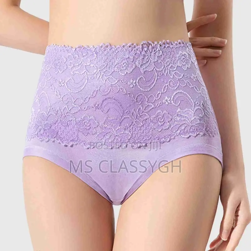Lace Splicing High Waist Thongs Plus Size Women Underwe