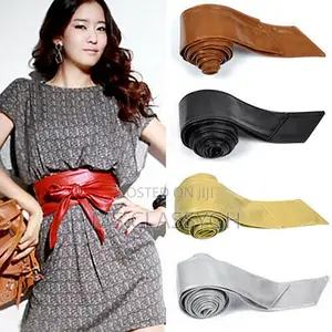 Fashion Belt for Women's Faux Leather Bowknot Wrap Corset Ti