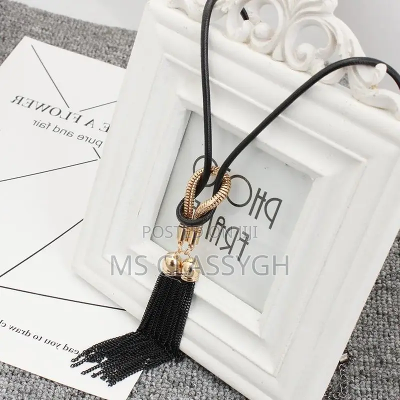 Pendant Necklace Tassel Long Winter Sweater Chain Necklace F