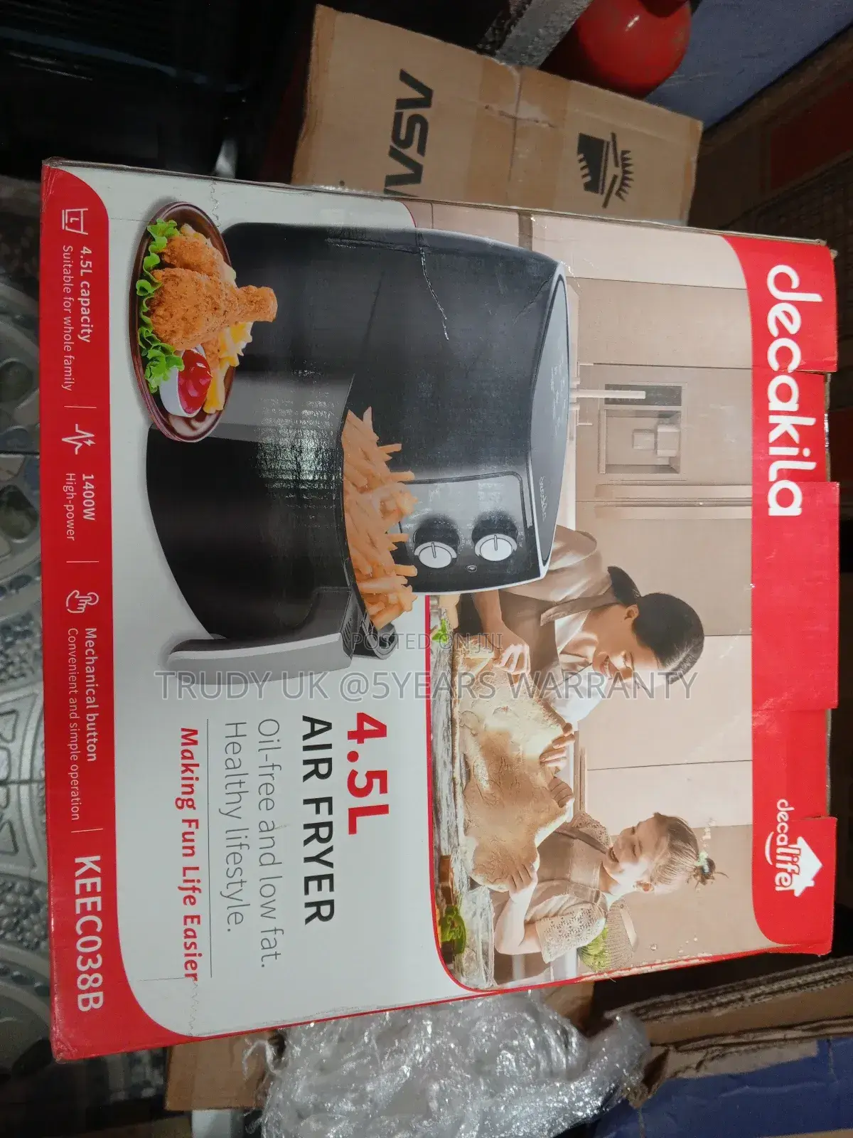 Decalife 4.5liters Air Fryer 1400watts Decakila