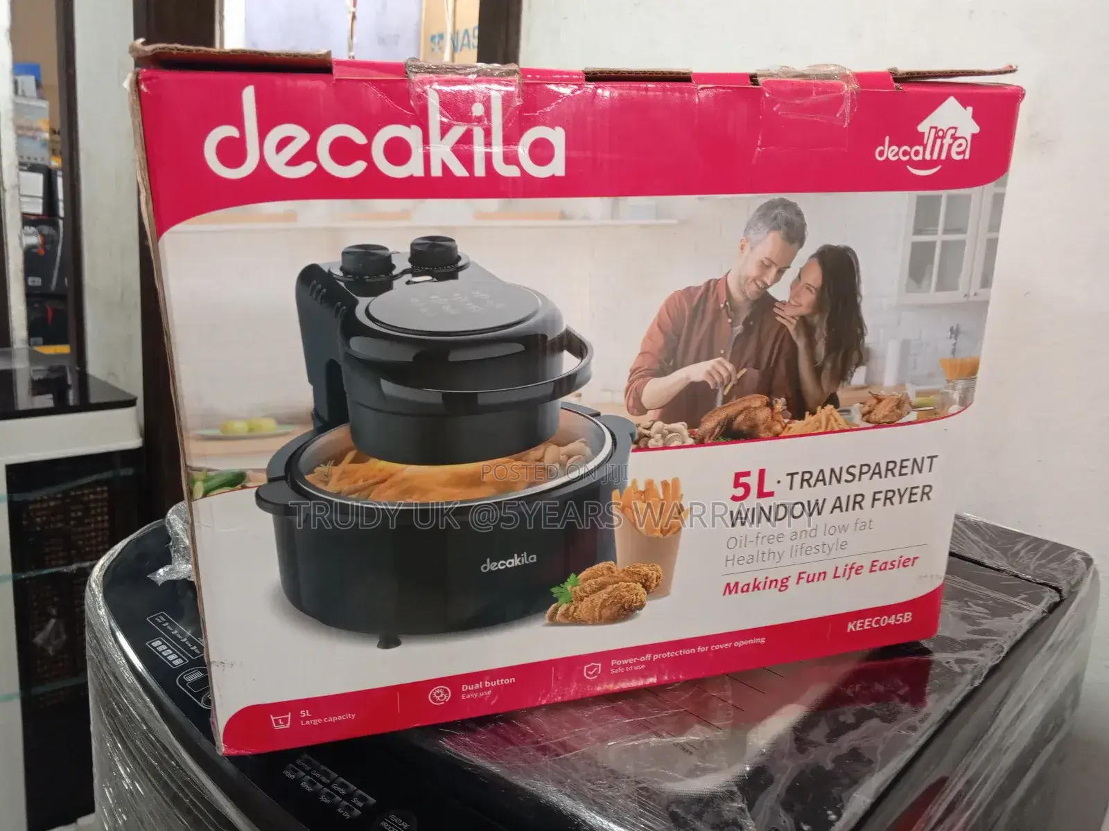 Large Capacity 5L Transparent Window Air Fryer 5liters