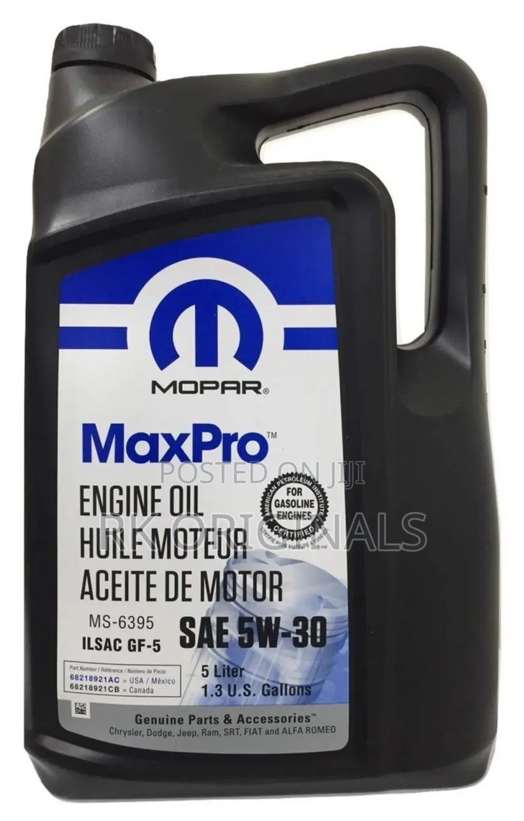 Mopar Maxpro 5W30 5L Engine Oil Imported From USA in Abossey Okai
