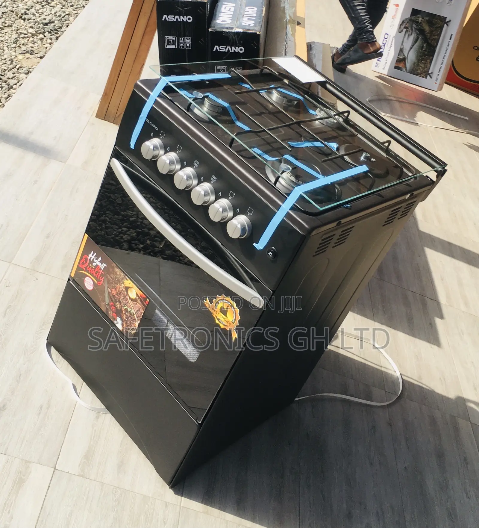  50by55 4 Gas Oven/Grill Volcano Ignition Black 
