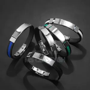 Black Weave Pu Leather Bangle Bracelet Charm Jewelry for Men
