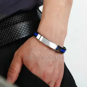 Black Weave Pu Leather Bangle Bracelet Charm Jewelry for Men
