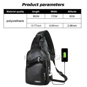 Chest Bag With Headset Hole Mens Multifunction Single Strap