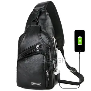 Chest Bag With Headset Hole Mens Multifunction Single Strap