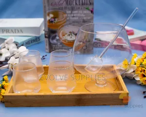 3L Glass Fish Bowl With 4 Hexagonal Glasses