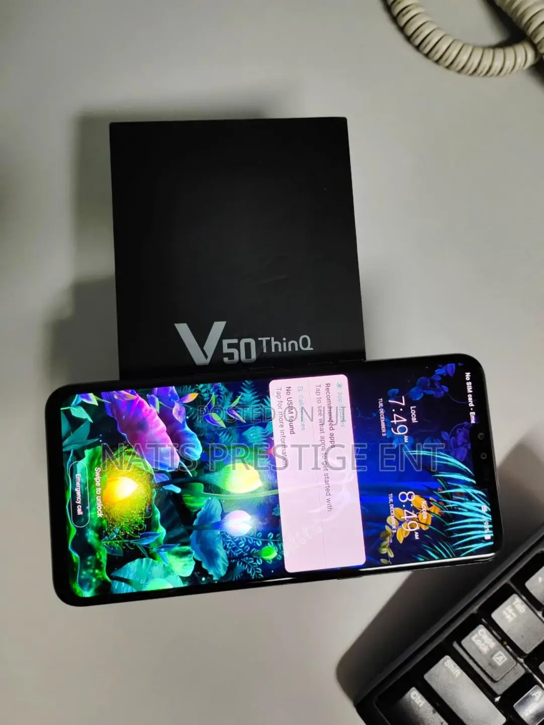 New LG V50 ThinQ 5G 128 GB Black