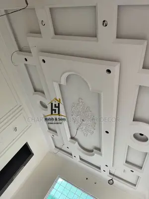 Quality P O P, Tv Stand, Arc Design, Skimming, Wall Design