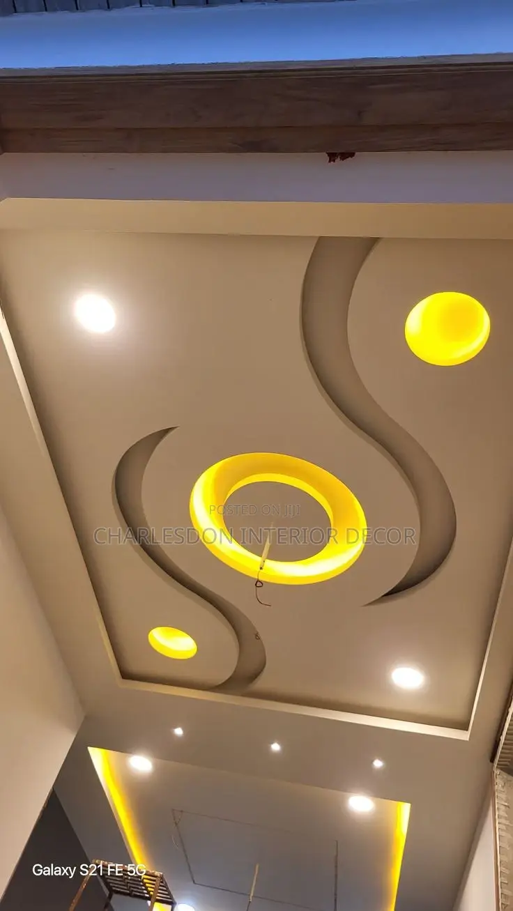 Quality P O P, Tv Stand, Arc Design, Skimming, Wall Design