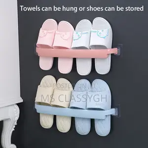 Adhesive Towel Rack Bathroom Towel Bar Shelf Wall Mounted Ha