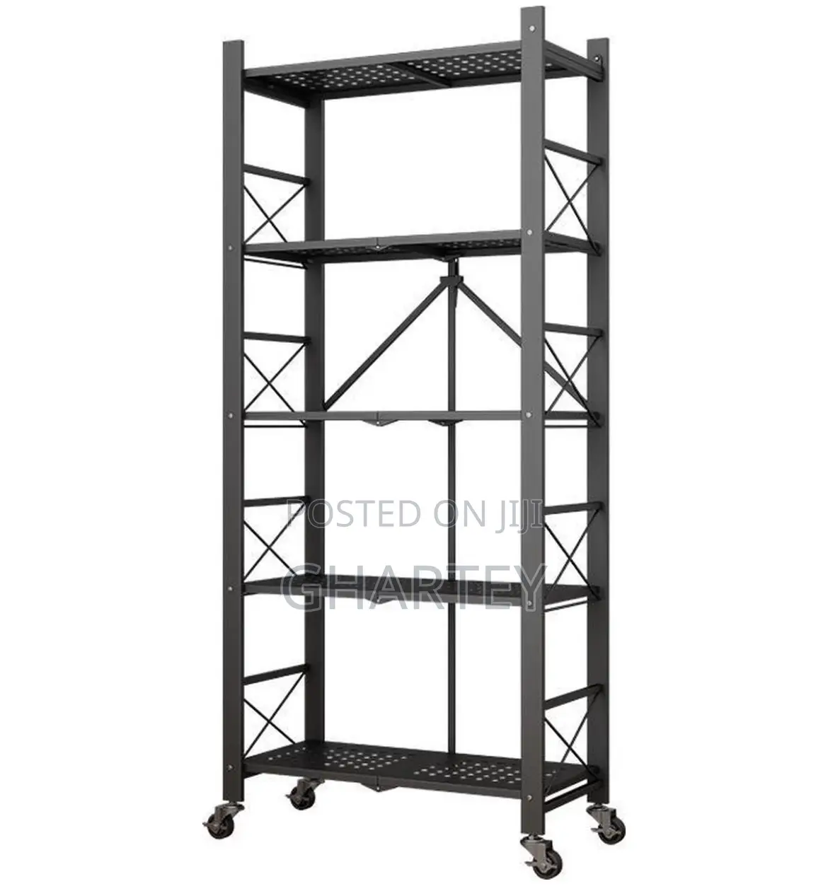 Modern 5 Tier Heavy Duty Foldable Metal Organizer Shelve