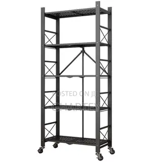 Modern 5 Tier Heavy Duty Foldable Metal Organizer Shelve