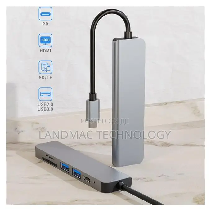 6in1 USB C Hub Adapter to HDMI Hub +USB+PD Multifunction