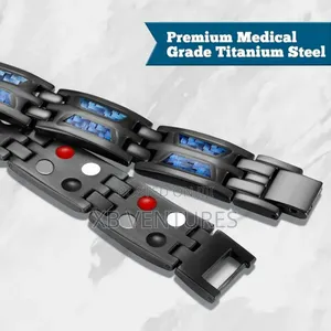 Double Row of Blue Carbon Magnet Bracelet