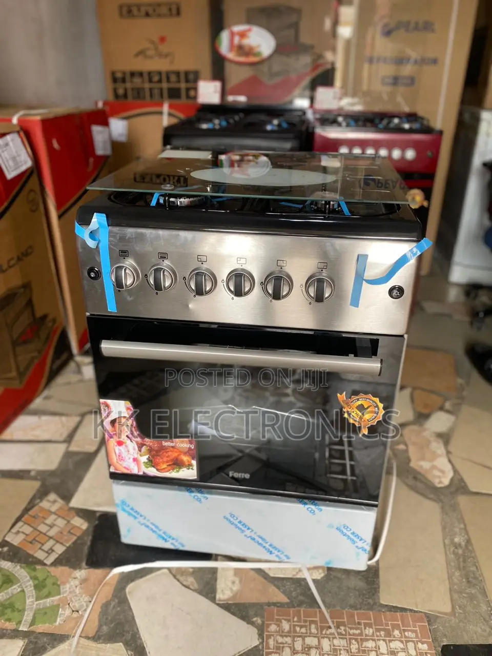 Ferre New Line Gas Cooker With Grill and Oven 60X60 in Accra