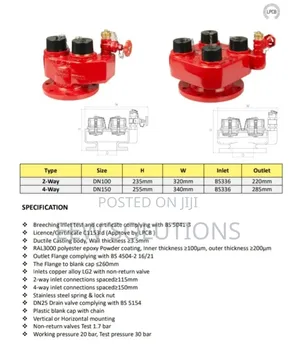 4 Way Breeching Inlet Valve