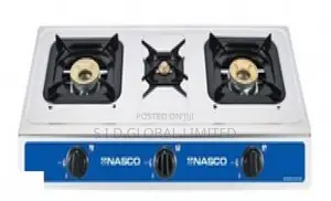 Unique Nasco 3 Burner Gas Stove White Nasgs-K3css