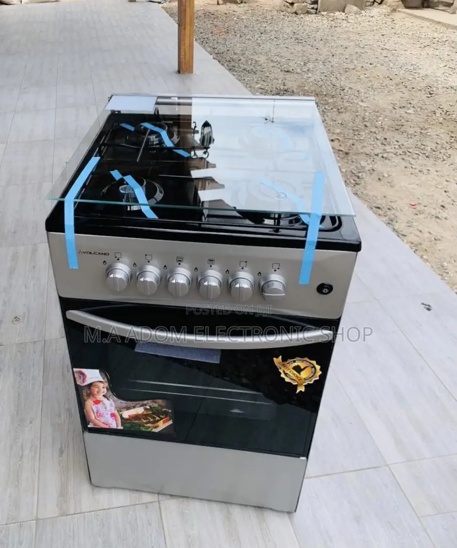 Elegantly Designed Volcano 50x50 Gas Oven 4 Burner(Gray).