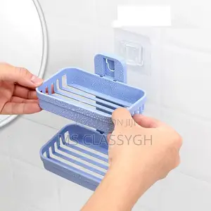 Wall Mounted Double Layer Soap Dish Draining Holder Sponge S