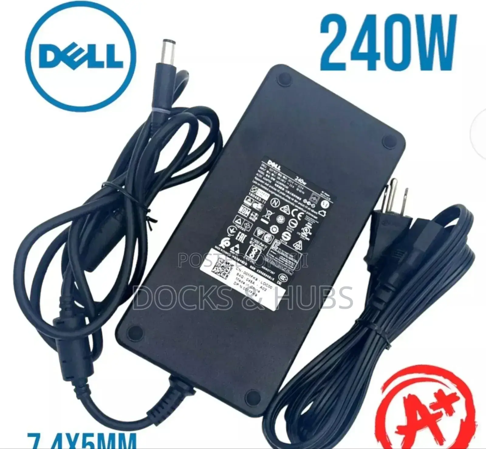 Genuine Dell 240W 19.5V 12.3A AC Adapter Power Supply