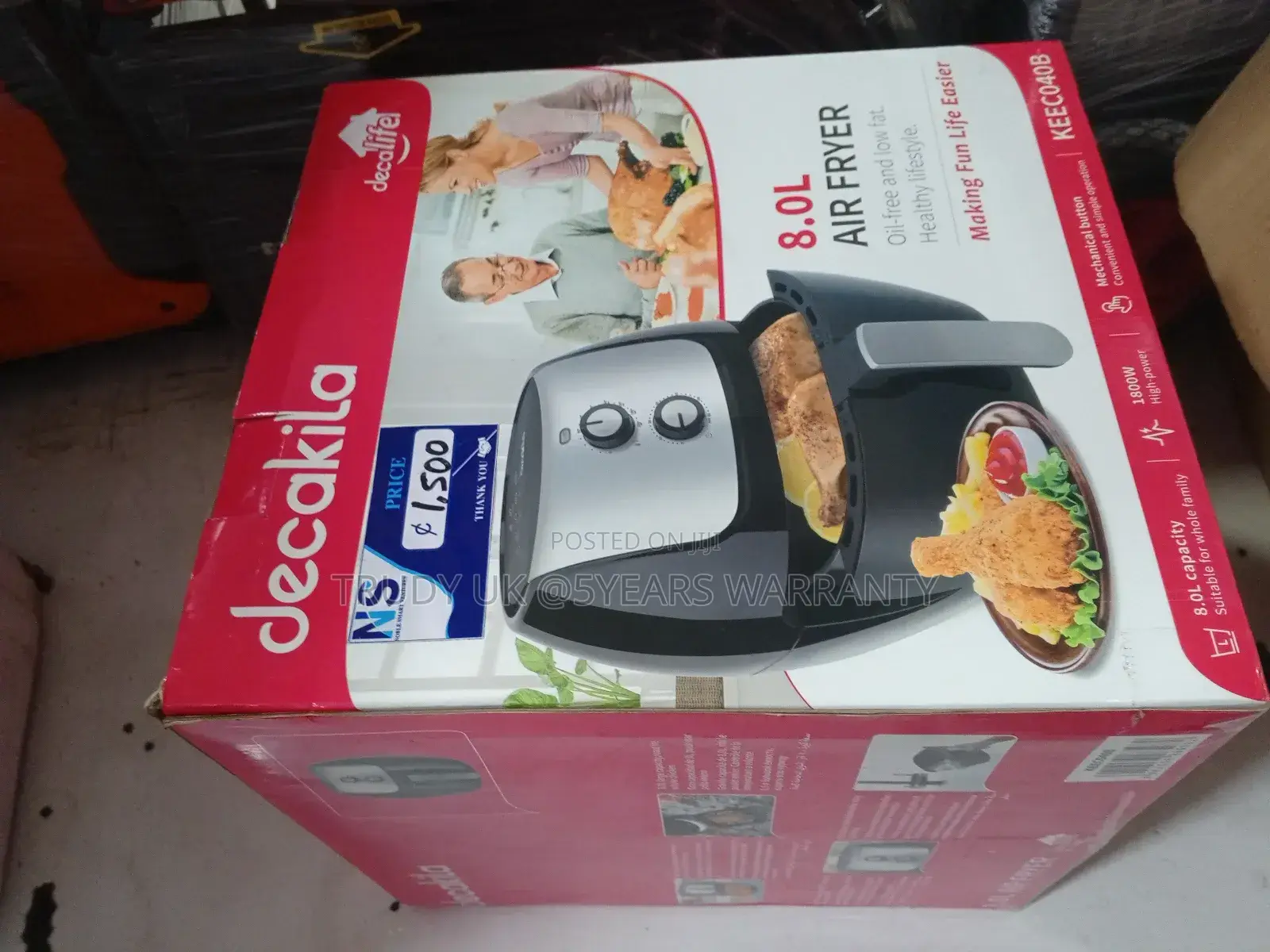 Air Fryer 8.0liters Decalife 1800watts Quality
