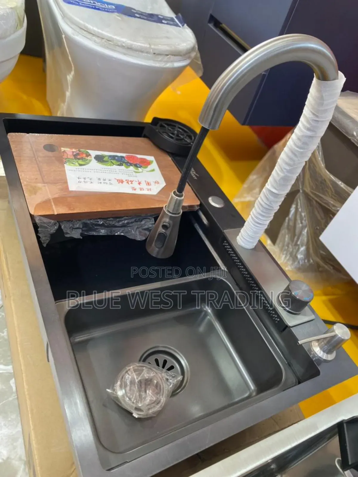 Black Waterfall Cabinet Sink
