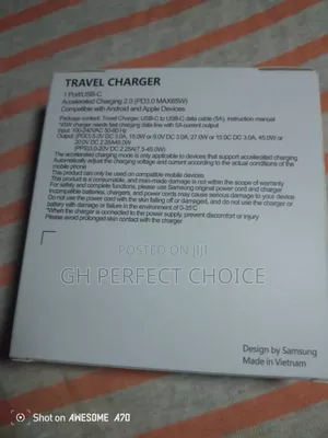 Robust Samsung Fast Charging Adapter With Type C Connector