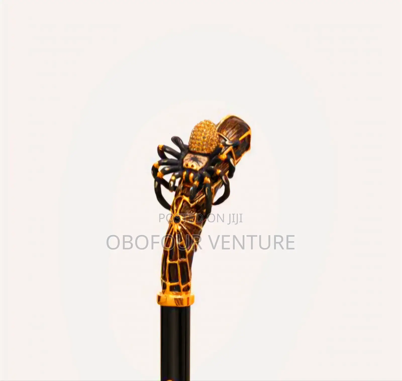 GOLDED SPIDER HEAD Walking Stick Sword Metal