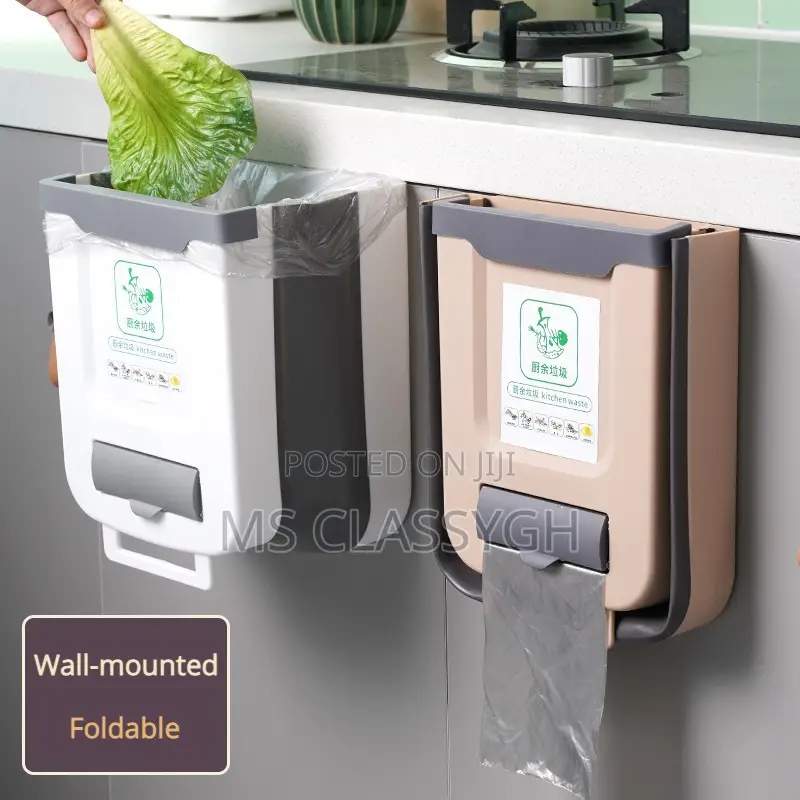 Kitchen Folding Trash Can Storage Household Cupboard Door Ha