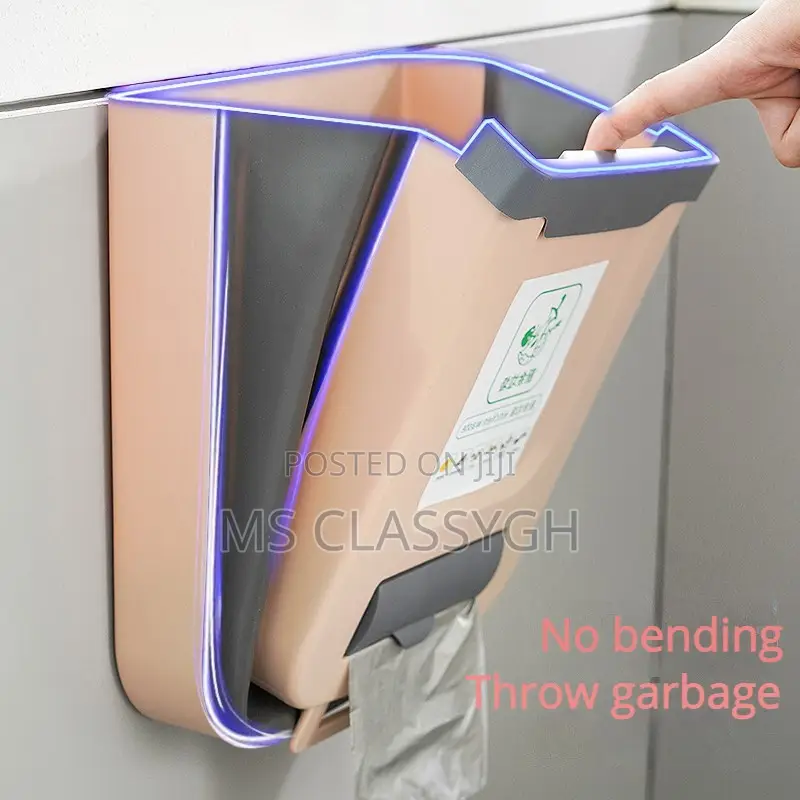 Kitchen Folding Trash Can Storage Household Cupboard Door Ha