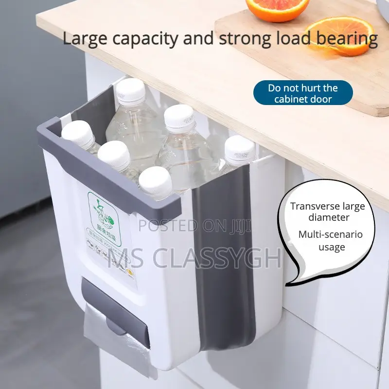 Kitchen Folding Trash Can Storage Household Cupboard Door Ha