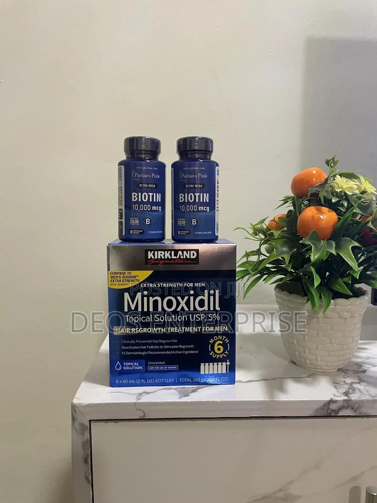 New Kirkland Minoxidil Biotin Label