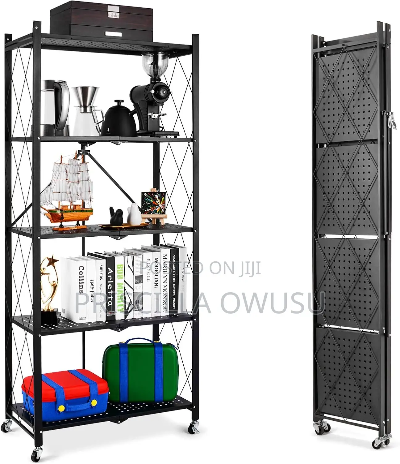 5 Tiers Multi-Purpose Foldable Metal Storage Shelf/ Rack