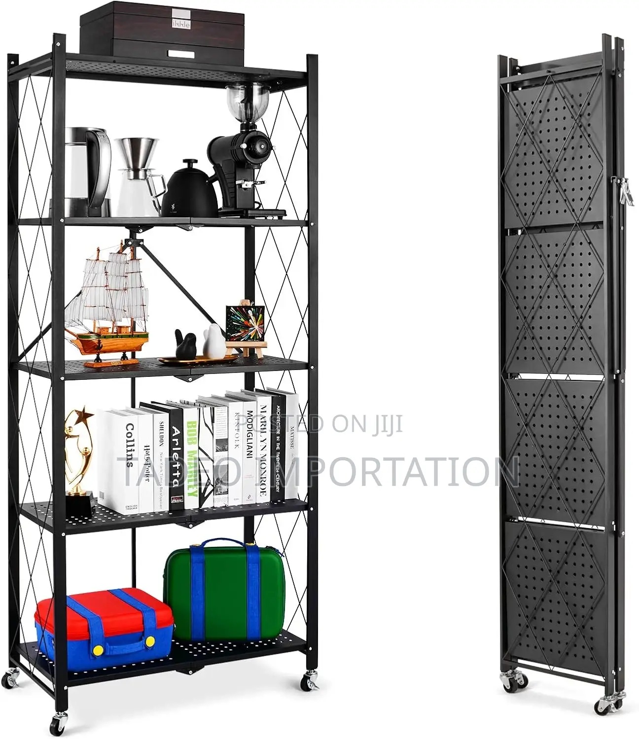 5 Tiers Multi-Purpose Foldable Metal Storage Shelf/ Rack