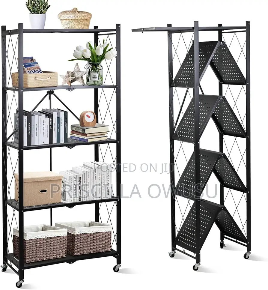 5 Tiers Multi-Purpose Foldable Metal Storage Shelf/ Rack