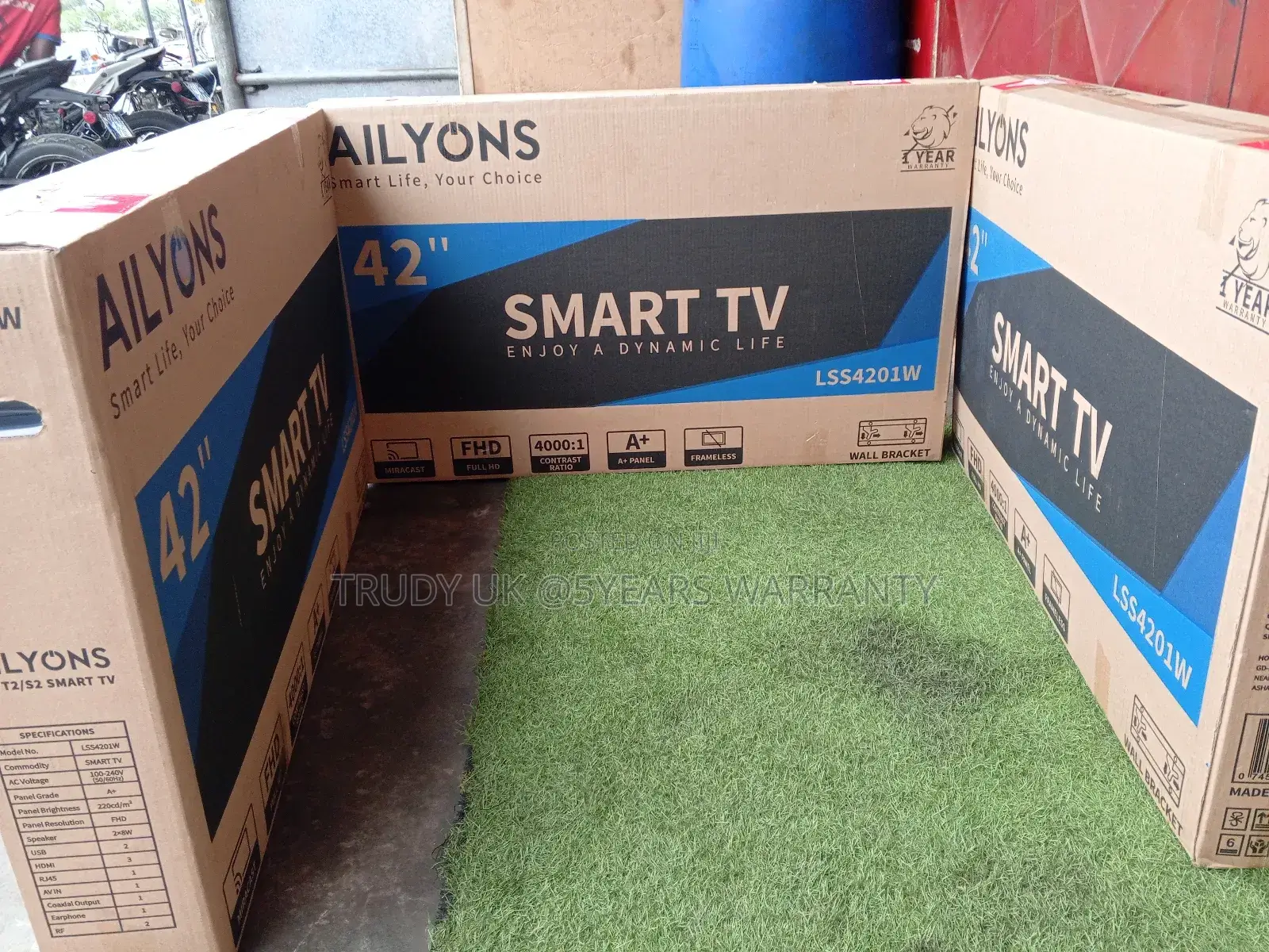 Ailyons 42inches Smart Android Tv FHD+Wall Bracket+Free