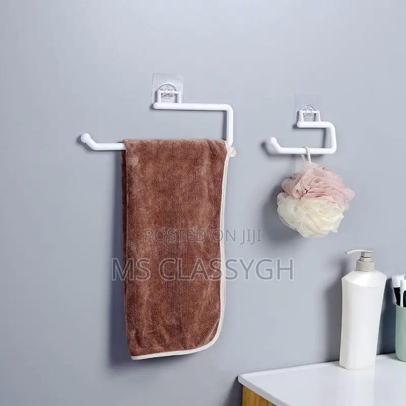 Kitchen Shelf Toilet Paper Roll Holder Towel Hanging Cabinet